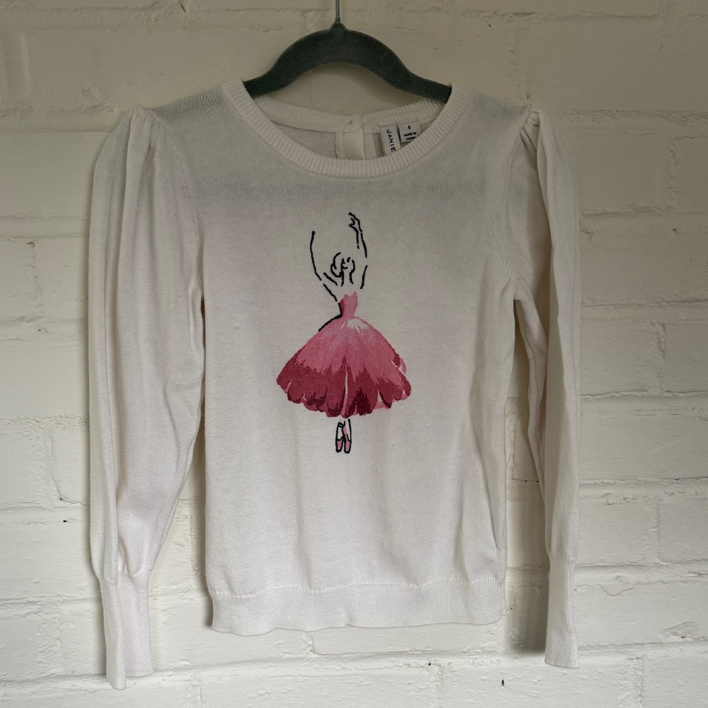 Girl’s White Ballerina Sweater